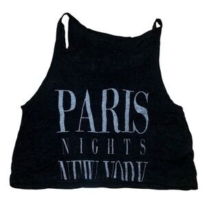 Paris Nights New York gray crop tank top